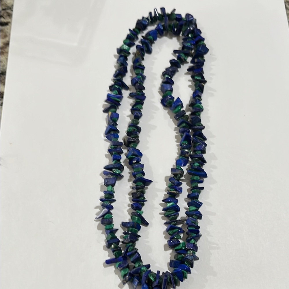 Elegant Blue and Green Beaded Necklace